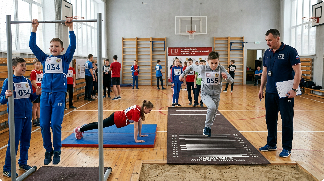 Какие упражнения входят в комплекс испытаний ГТО